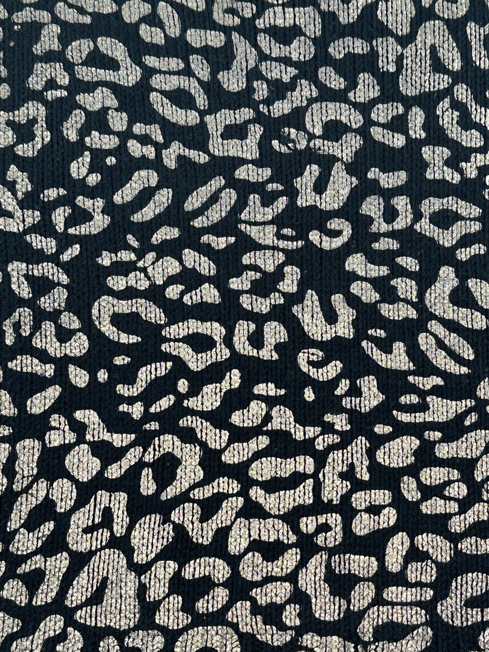 ANDTHEWHY Black Metallic Gold Leopard Print Balloon Sleeve Sweater Medium/ Large - Picture 4 of 10
